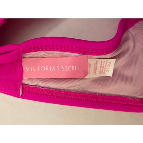 Victoria's Secret Women's Size 32DD Solid Pink Wrap Tie Around Bikini Top - EUC - Picture 11 of 11